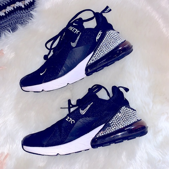 Nike | Shoes | Nike Air Max 27 Swarovski Womens Bling Sneakers Black White  | Poshmark